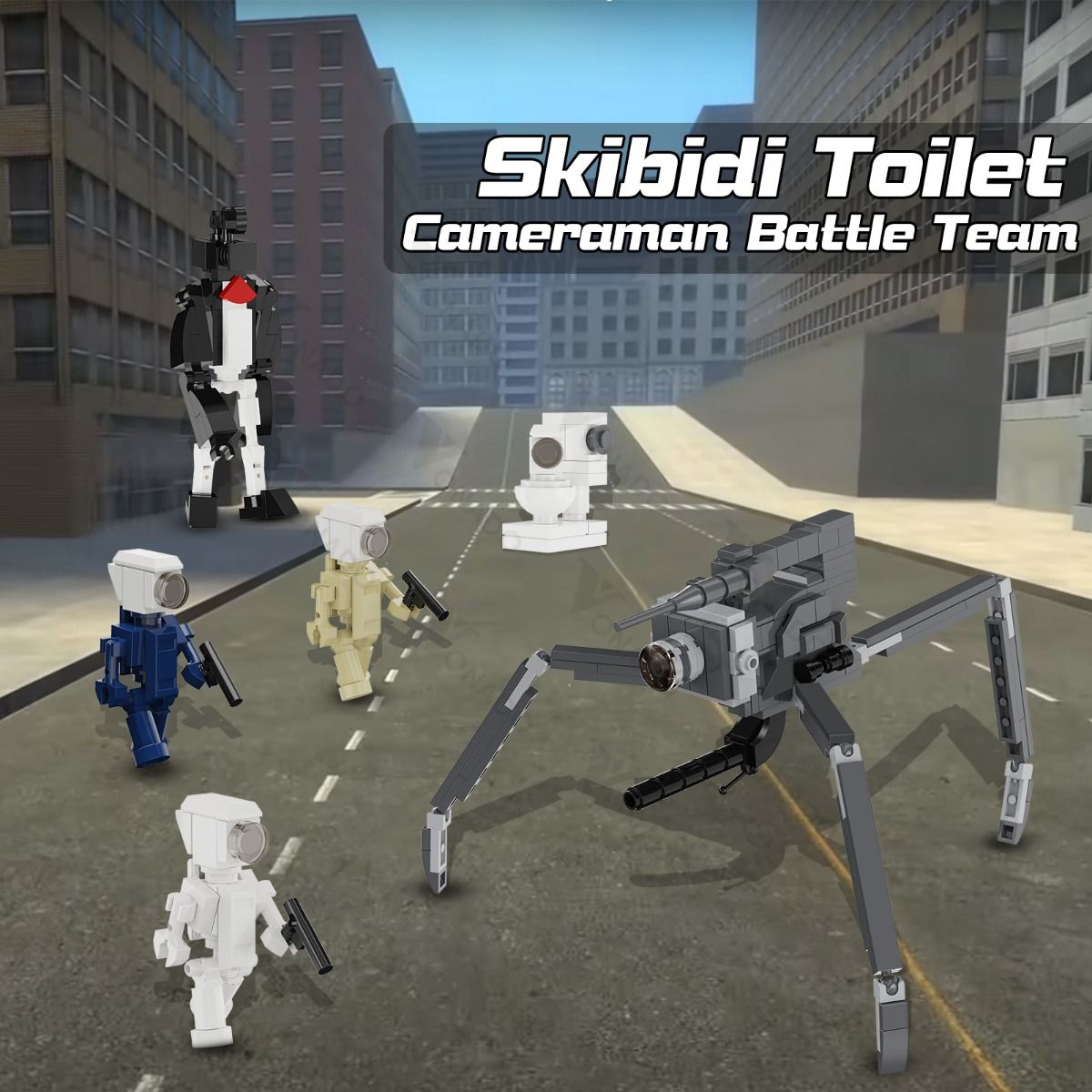 MOC Skibidi Toilet Cameraman Battle Pack