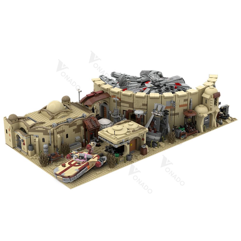 MOC Mos Eisley Spaceport Falcon Landspeeder Star Wars with 6899 pieces building blocks kit