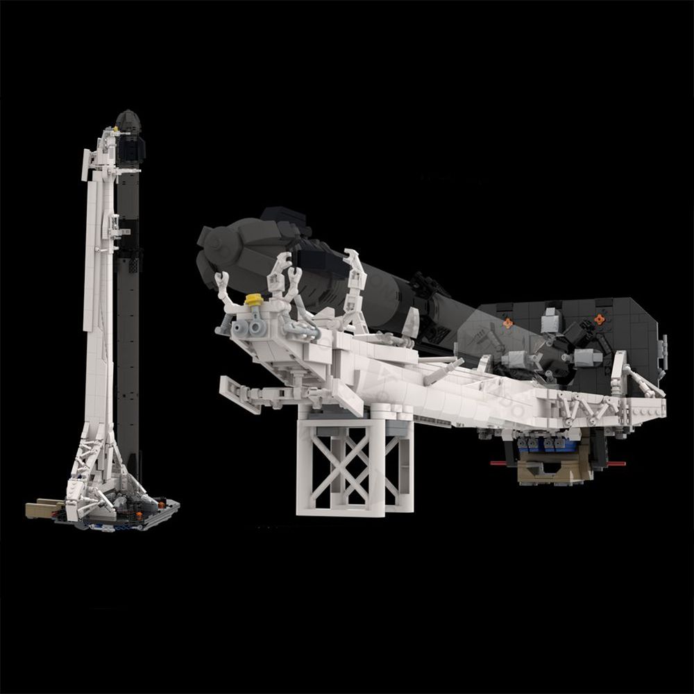 MOC SpaceX Falcon 9 Transporter Erector TE 1 110 Scale model building blocks space bricks set