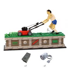 MOC-10820 Lawn Mower Man with power function building blocks kit with compatible bricks