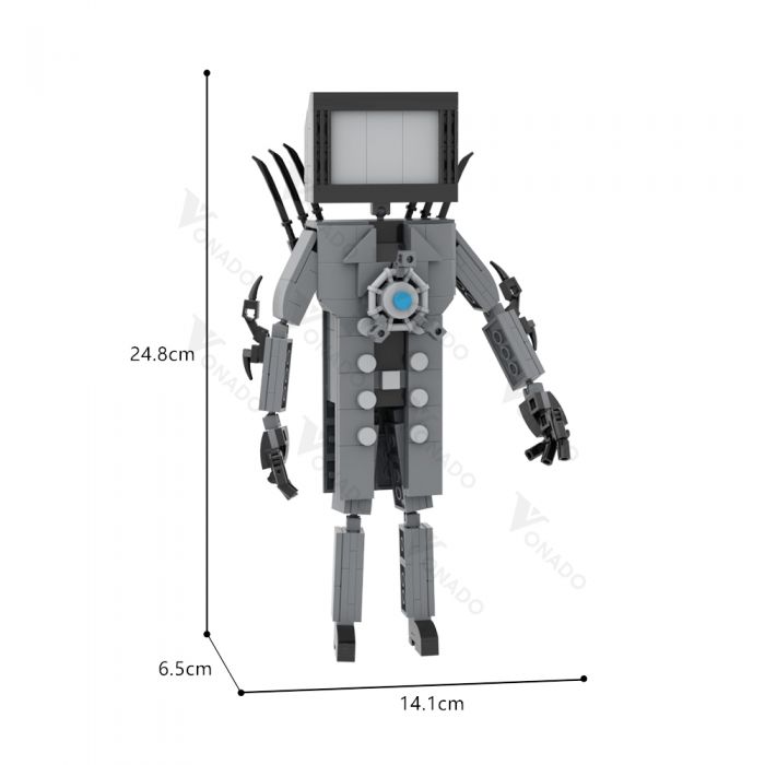 Skibidi Toilet Surveillance Man TV Compatible Building Blocks Mini